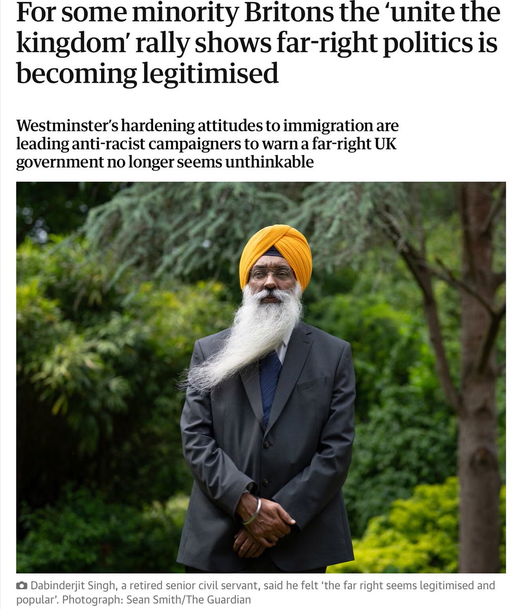 In the interests of Britain &amp; future generations we need political leadership that can deal head on with racism &amp; the far right. Those who understand the challenges faced by ordinary people in Britain. <a href="/Keir_Starmer/">Keir Starmer</a> <a href="/DavidLammy/">David Lammy</a> <a href="/wesstreeting/">Wes Streeting</a> <a href="/AndyBurnhamGM/">Andy Burnham</a>
theguardian.com/politics/2025/…