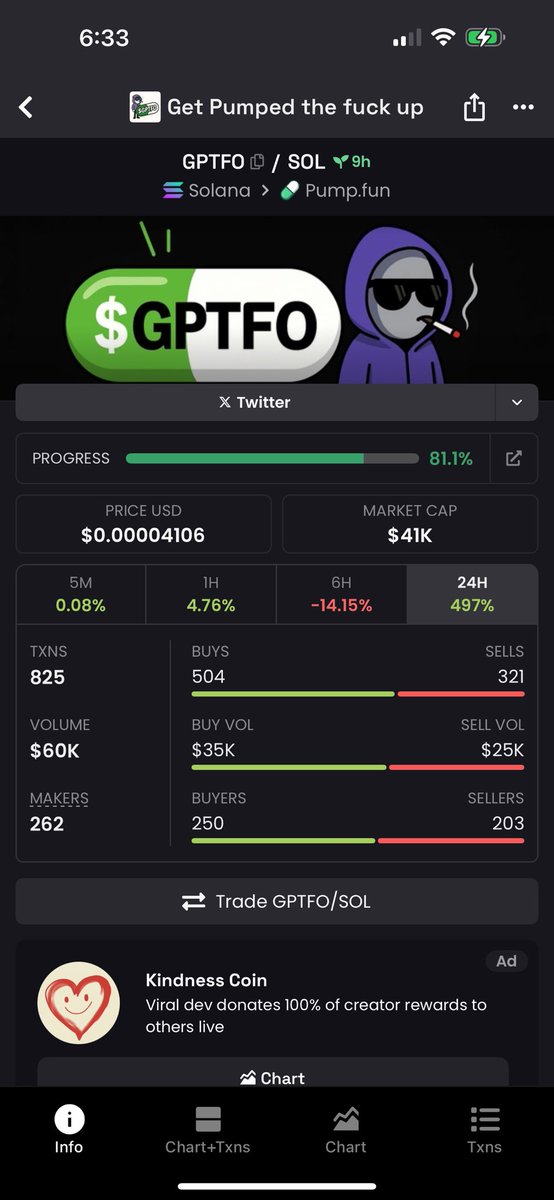 Started streaming on Pump.fun last night ! 
$GPTFO is the ticker. Giving away $250 at a 250k MC 

7xdQ2uMjg41f1PGFxWMy5eziY2gxFPnBd9whcvEqpump