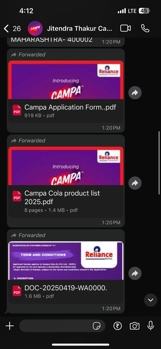 JiteshJ15's tweet photo. Myself Jitesh Jain. I wish to formally report ongoing frauds in the name of Campa Cola distributorship. Victims have lost large sums (₹15L, ₹6L, etc.) through fake offices &amp; agents. I request Reliance &amp; Campa Cola team to investigate &amp; take strict legal action https://t.co/cWrzezM8ml