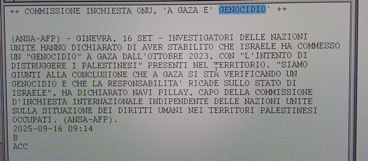 AntonellaGigl18's tweet photo. E se le parole contano...queste pesano come un macigno e dicono le cose come stanno #commissioneonu
#GazaGenocide 💔 https://t.co/kNr6Ws5Cux
