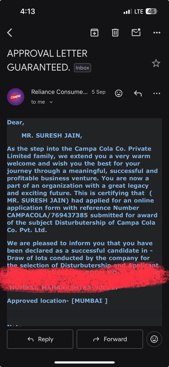 JiteshJ15's tweet photo. Jitesh Jain. I wish to formally report ongoing frauds in the name of Campa Cola distributorship. Victims have lost large sums (15L, ₹6L,)through fake offices &amp; agents. I request Reliance &amp; Campa Cola team to investigate &amp; take strict legal action @RIL_Updates @MumbaiPolice https://t.co/Wi1VlDMYqr