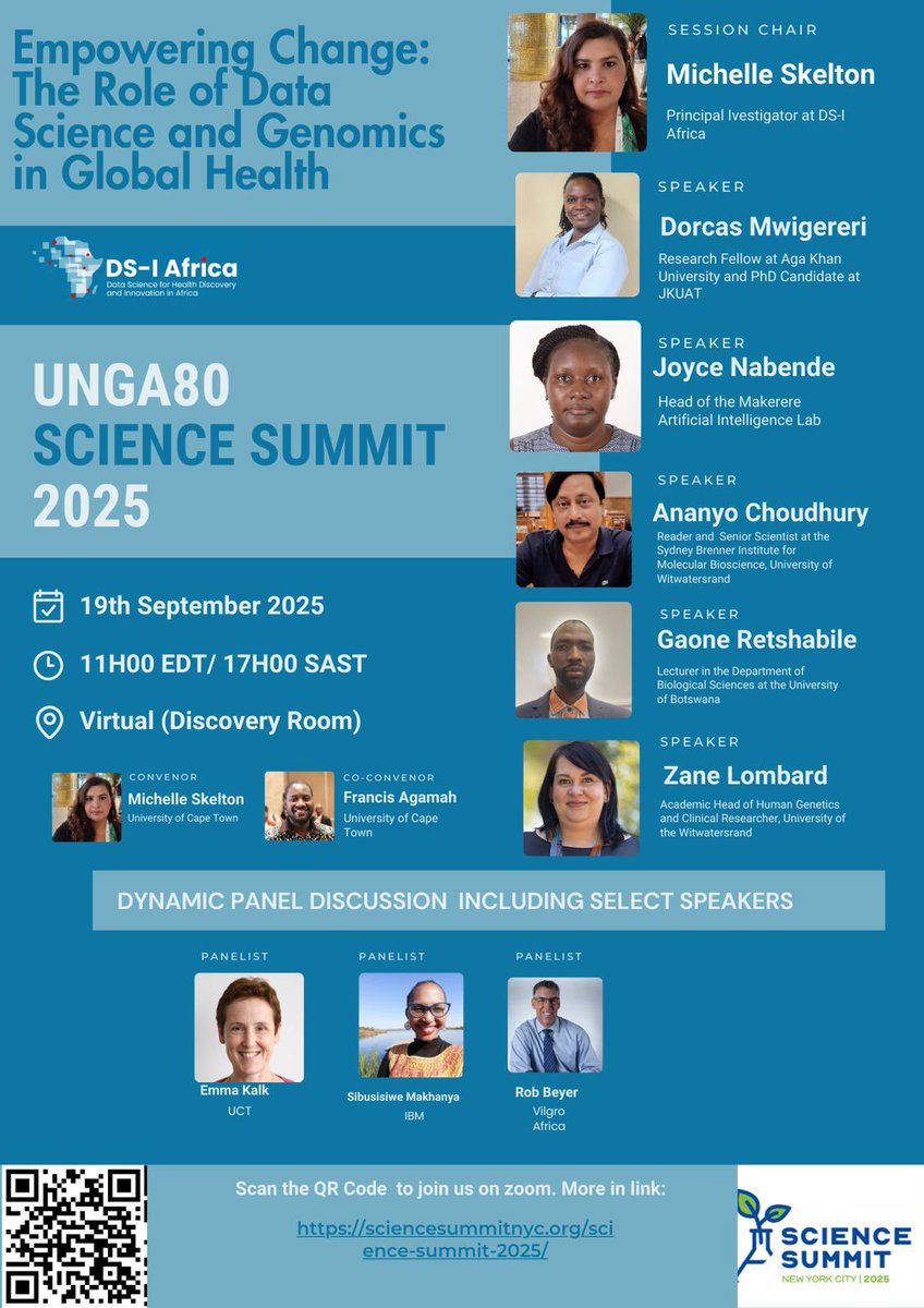 Please join our  highly anticipated Science Summit 2025 session where we will have an hour of expert presentations and discussions on “Empowering Change: The Role of Data Science and Genomics in Global Health”

This year’s Science Summit theme highlights the critical role of