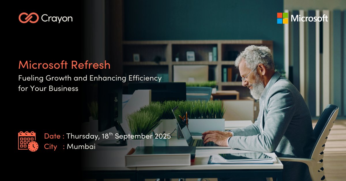 AbhijeetKly's tweet image. @CrayonIT 
Crayon and Microsoft invites you to attend a transformative session, as we look to empower Partners with Innovation.

#PartnerRoundtable #Partnership #Collaboration #JGTM #Mumbai