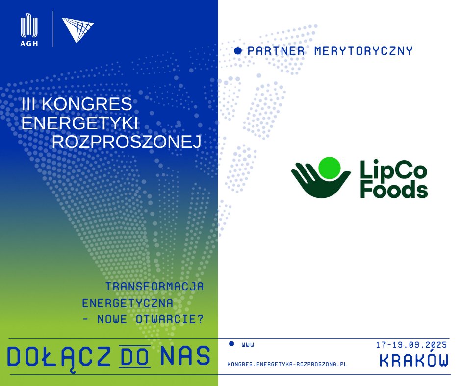 FERozproszonej's tweet photo. ⚫Cieszymy się, że LipCo Foods wspiera nasz Kongres i razem z nami pokazuje, jak wizja i konsekwencja w działaniu mogą budować przyszłość w duchu zrównoważonego rozwoju. https://t.co/tDJWUY1SIA https://t.co/0lfwcNVewB
