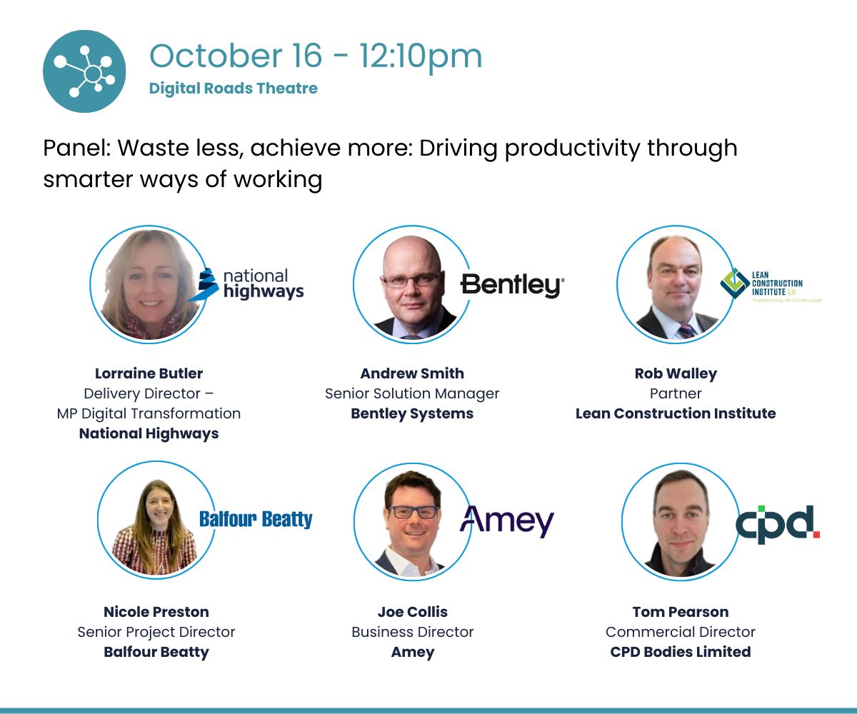 Can we reduce waste across road infrastructure projects? 🛣️ 

This is what our panel "Waste less, achieve more: Driving productivity through smarter ways of working " will explore.

🕛 October 16th at 12:10pm
📍 Digital Roads Theatre

👉 FREE tickets - buff.ly/nI9JXvX