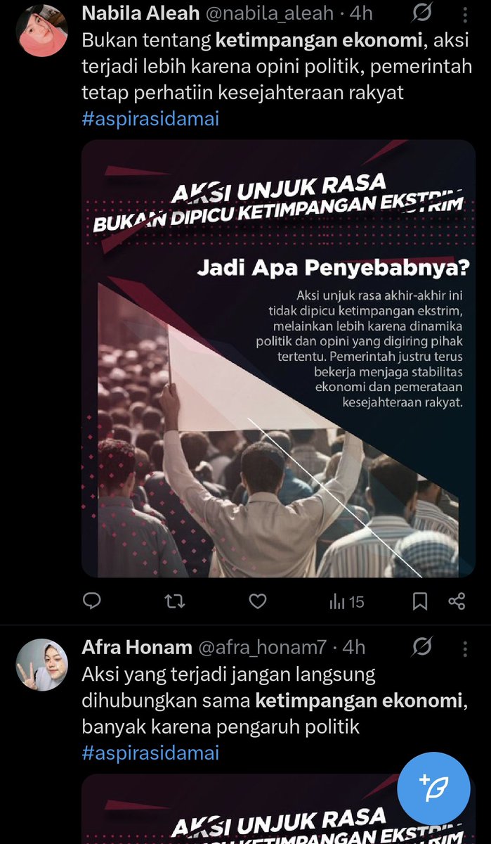 barengwarga's tweet photo. Belum seminggu kita dorong narasi bahwa ketimpangan ekonomi itu nyata dan harus segera dibereskan kalau dibiarkan, bisa jadi bom waktu.

Dan tiba-tiba, muncul narasi buzzer bilang “ini cuma soal opini politik.” 

Artinya apa warga sekalian? 👀