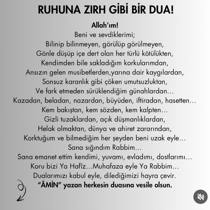 Ruhuna zırh gibi bir Dua!
