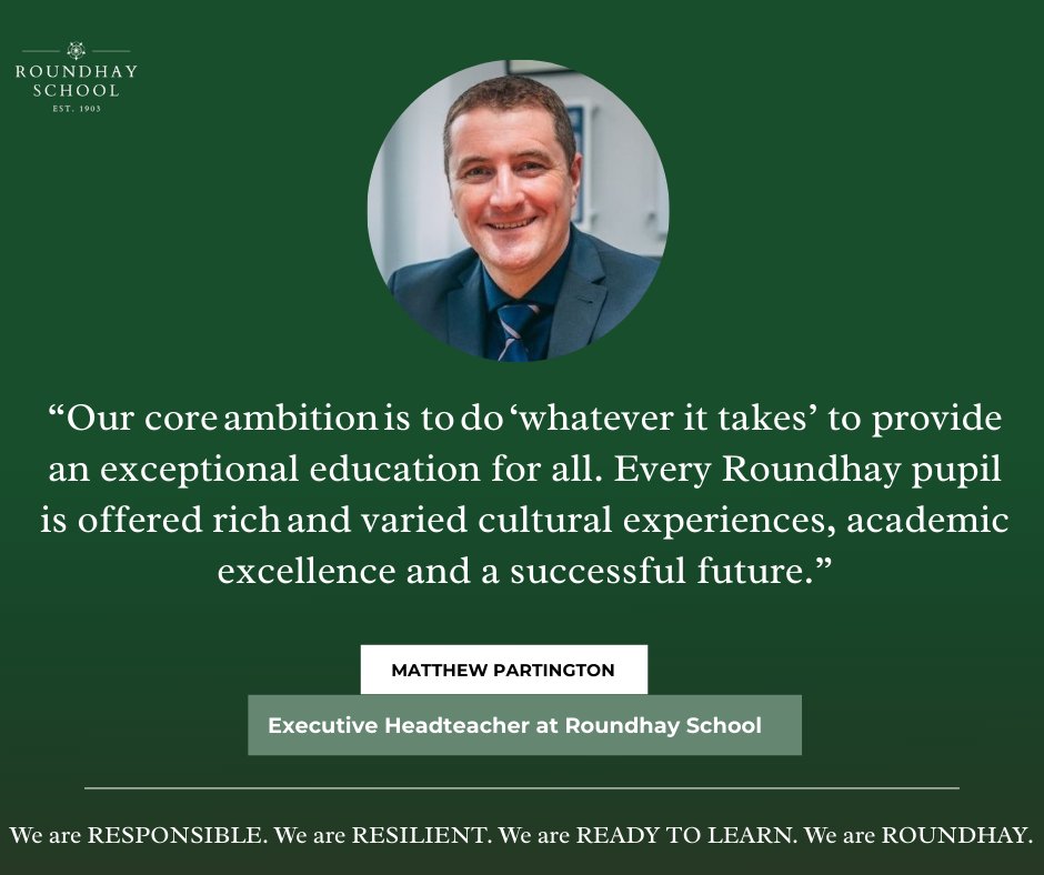“Our core ambition is to do whatever it takes to provide an exceptional education for all."

We proudly shape futures every day with rich and varied cultural experiences.

👉Be the difference — join our team: careers.roundhayschool.org.uk

#WeAreRoundhay