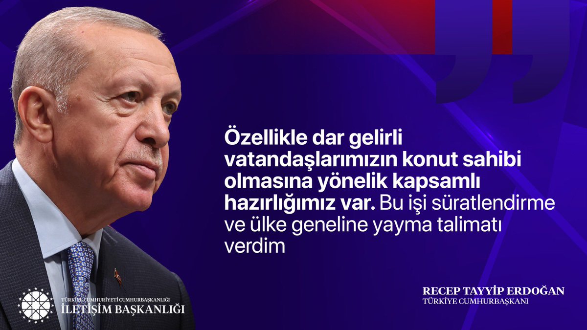 Abdullah Özdemir (@abdullahzdemr1) on Twitter photo Cumhurbaşkanımız <a href="/RTErdogan/">Recep Tayyip Erdoğan</a> :
"Özellikle dar gelirli vatandaşlarımızın konut sahibi olmasına yönelik kapsamlı hazırlığımız var. Bu işi süratlendirme ve ülke geneline yayma talimatı verdim"
📍Katar Dönüşü Uçak Söyleşisi Cumhurbaşkanımız <a href="/RTErdogan/">Recep Tayyip Erdoğan</a> :
"Özellikle dar gelirli vatandaşlarımızın konut sahibi olmasına yönelik kapsamlı hazırlığımız var. Bu işi süratlendirme ve ülke geneline yayma talimatı verdim"
📍Katar Dönüşü Uçak Söyleşisi