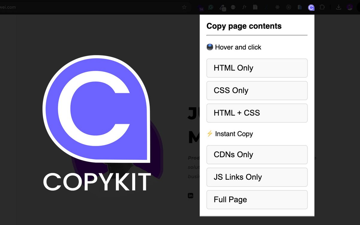 realjblaq's tweet image. 🚀 Built a Chrome extension in under an hour with Vibe Coding!
It lets devs copy webpage contents (HTML + CSS) in one click — no more digging through Inspect.
Give it a try & let me know what you think 👇
chromewebstore.google.com/detail/jmpfcci…
#VIBECODER #VibeCoders #ArtificialInteligence