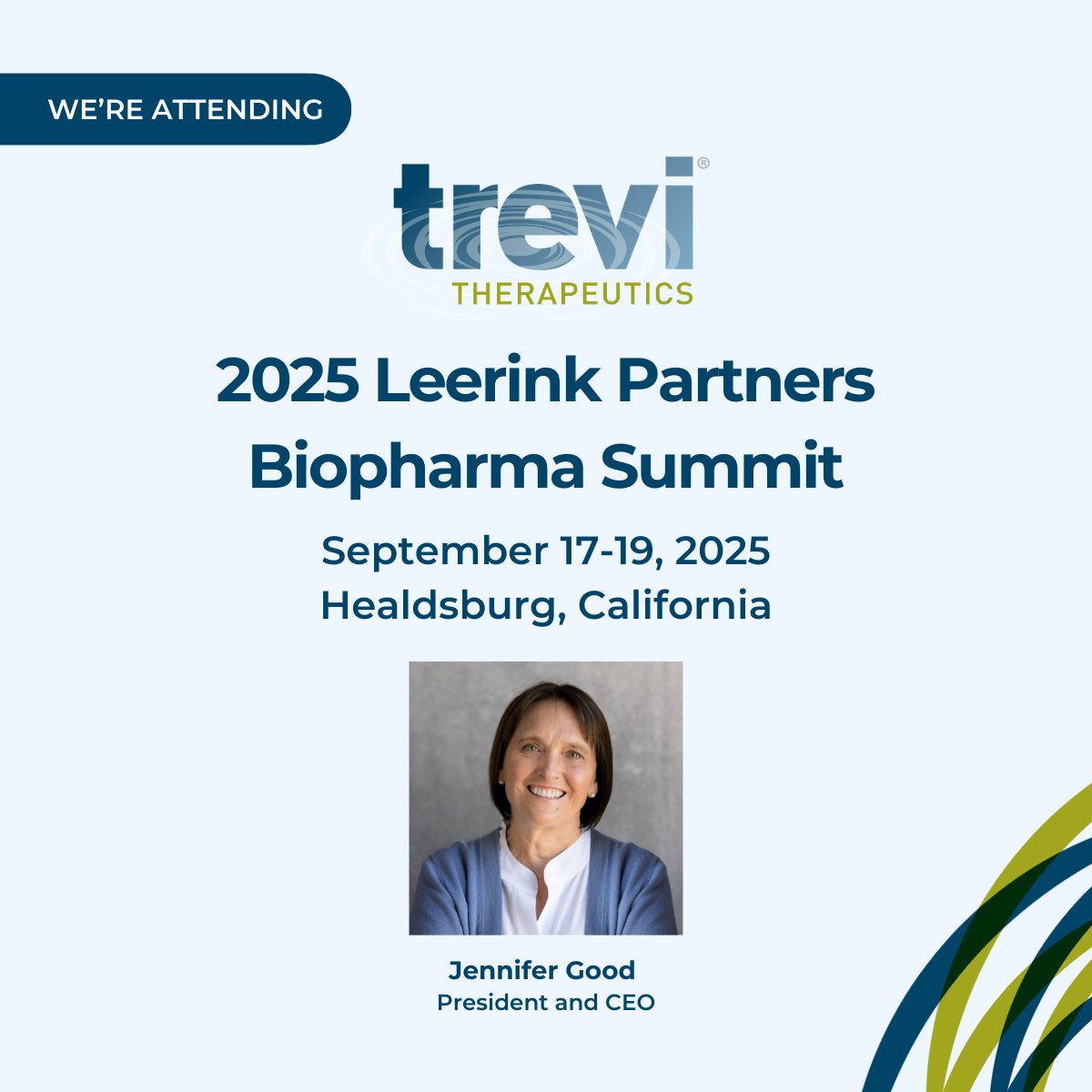 Trevi looks forward to joining industry leaders at the 2025 <a href="/LeerinkPartners/">Leerink Partners</a> Biopharma Summit. 

Excited to connect? So are we! 
#ControllingCoughWhereItCounts