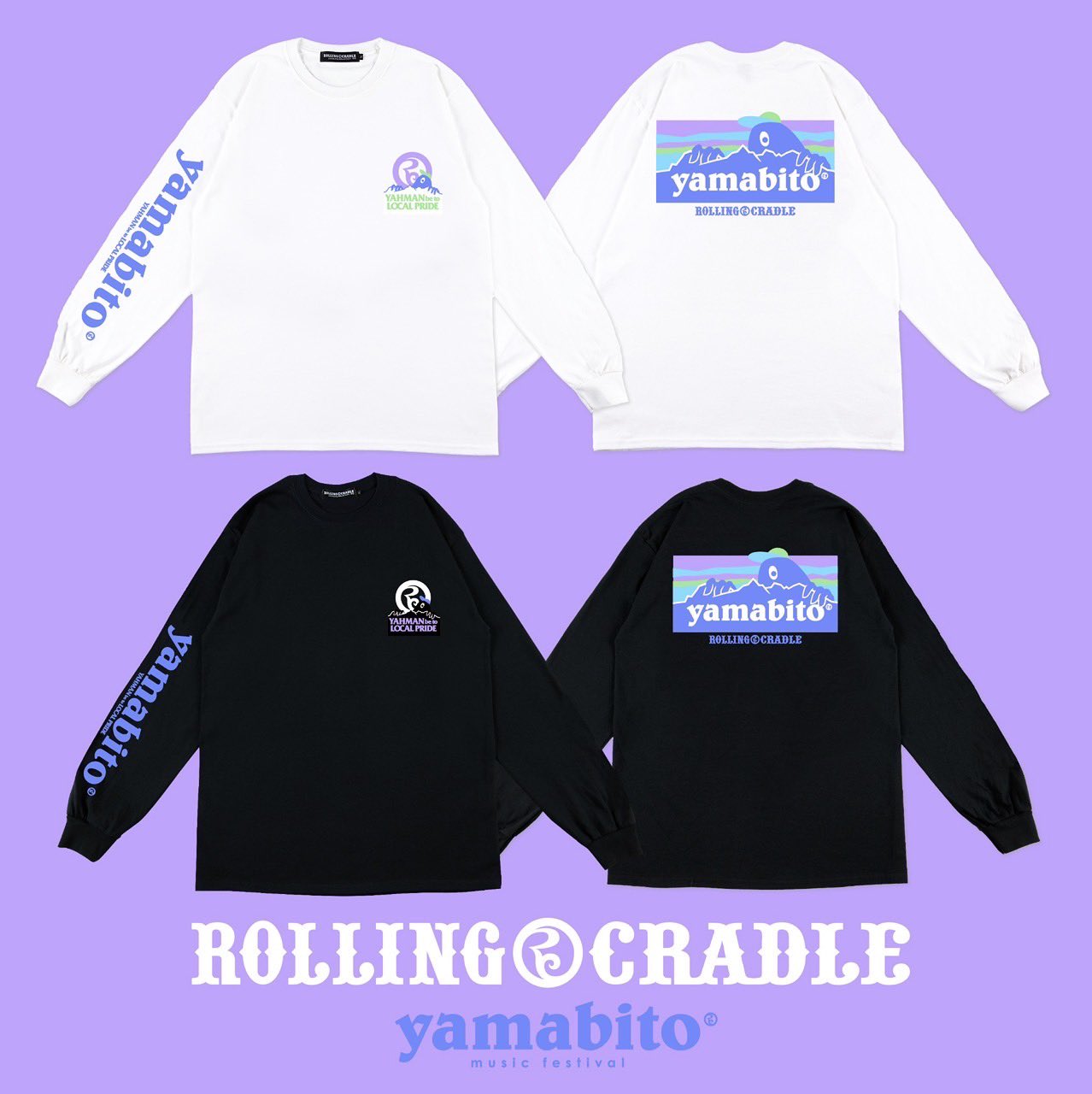 山人音楽祭 ROLLING CRADLE Tシャツ XL １枚 山人音楽祭 ロリクレ Tシャツ ホワイト Lサイズ ローリング