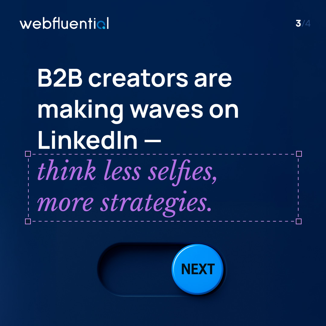 webfluenti_al's tweet image. Less selfies, more strategies. 🤳
If your brand needs authority, not hype, it's time to partner up.
Want to connect your brand with proven B2B creators?
Get started today👉 webfluential.com/business