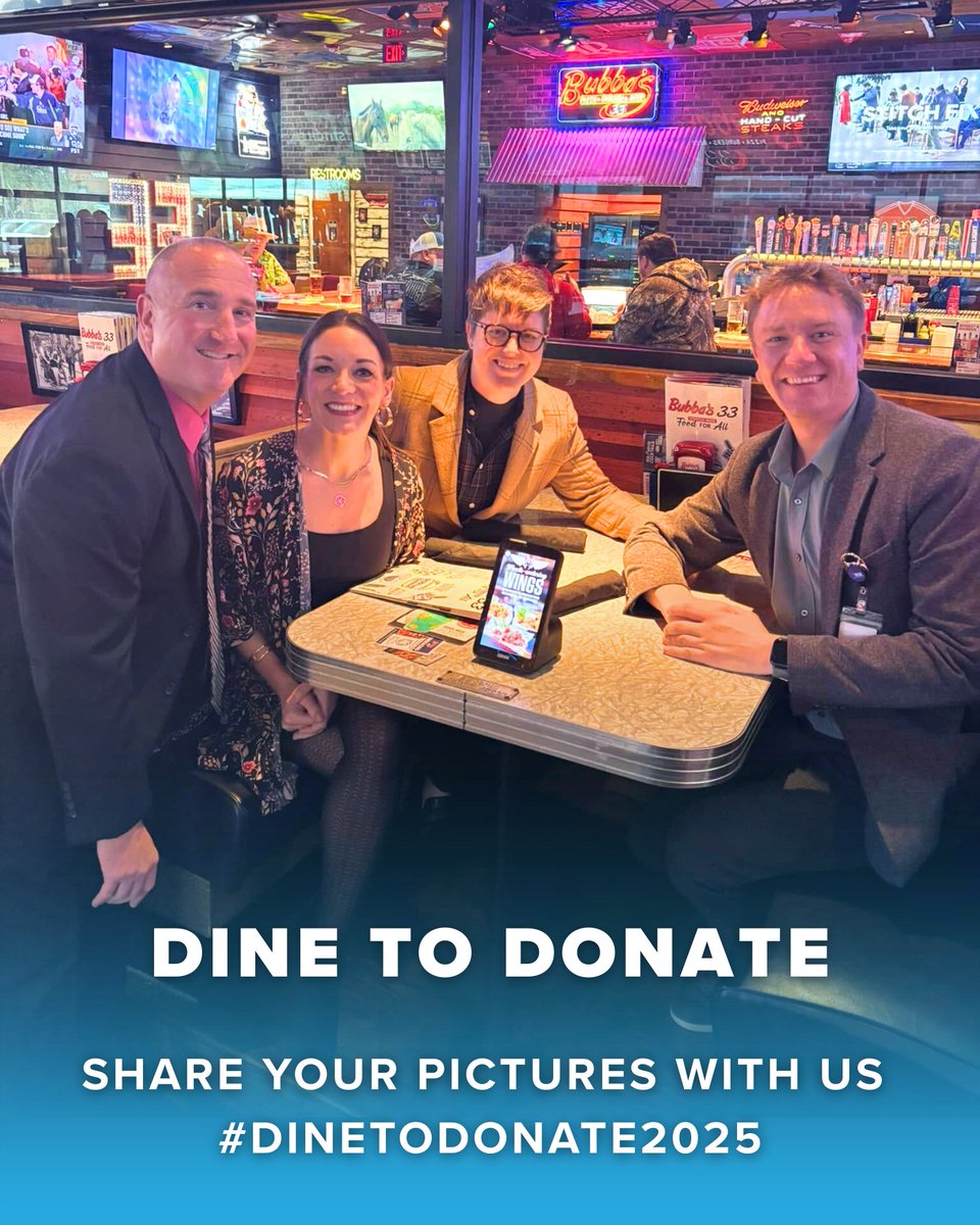Dine to Donate is TODAY!✨Share your pictures with us at #DineToDonate2025 or by tagging us! We look forward to seeing you out there!😊