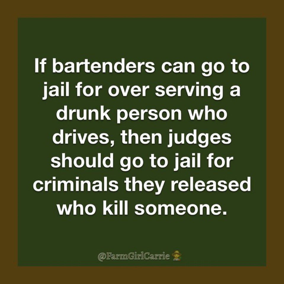 This should be a thing. Seriously though. 

Leftist judges reduce sentences and Blue city DA’s fail to prosecute so many crimes. 

Who does that help?🤔