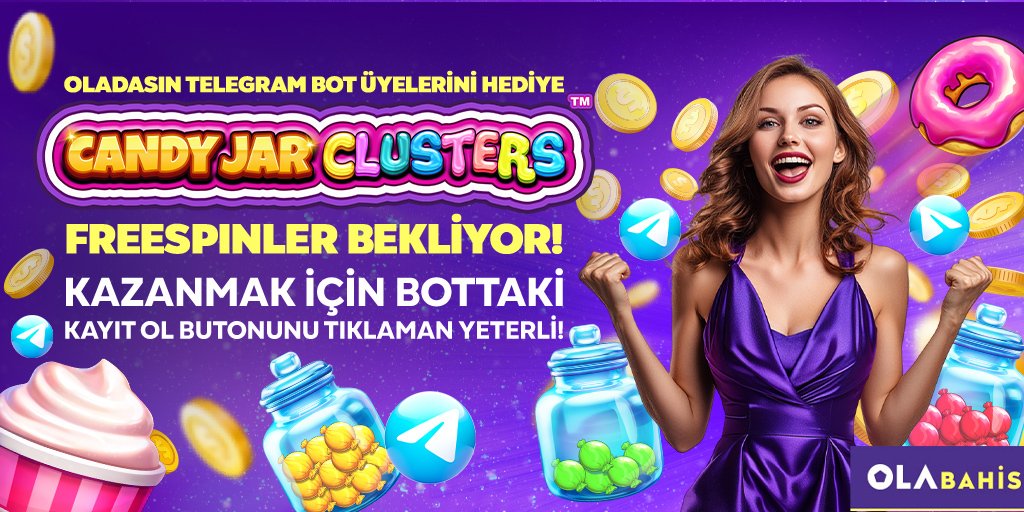 📣 OLADASIN TELEGRAM BOT ÜYELERİ FREESPINLERLE KAZANMAYA DEVAM EDİYOR!

🎁 Olabahis Telegram kanalımıza abone ve Oladasın Telegram bota kayıt olan tüm üyelerimiz Candy Jar Clusters freespin kazanıyor!

👉 Hediye freespinler ve kazanç dolu etkinliklerle kazanmak için hemen kayıt