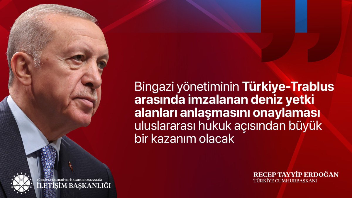 Abdullah Özdemir (@abdullahzdemr1) on Twitter photo Cumhurbaşkanımız <a href="/RTErdogan/">Recep Tayyip Erdoğan</a> :
"Bingazi yönetiminin Türkiye-Trablus arasında imzalanan deniz yetki alanları anlaşmasını onaylaması uluslararası hukuk açısından büyük bir kazanım olacak"
📍Katar Dönüşü Uçak Söyleşisi Cumhurbaşkanımız <a href="/RTErdogan/">Recep Tayyip Erdoğan</a> :
"Bingazi yönetiminin Türkiye-Trablus arasında imzalanan deniz yetki alanları anlaşmasını onaylaması uluslararası hukuk açısından büyük bir kazanım olacak"
📍Katar Dönüşü Uçak Söyleşisi