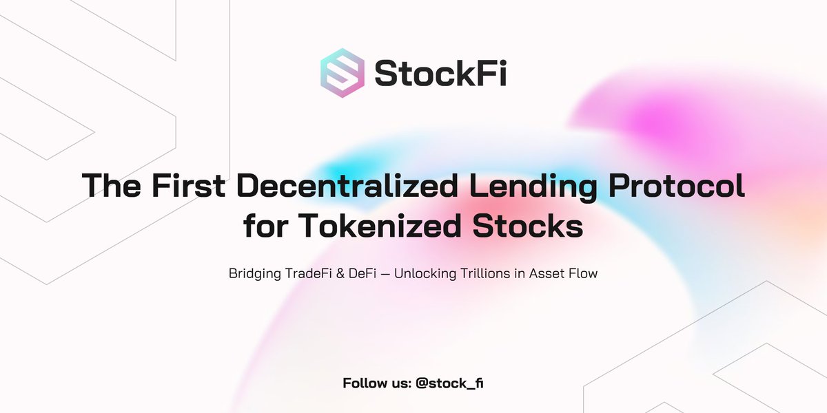 stock_fi's tweet photo. 🌐 #StockFi — the first decentralized lending protocol for tokenized stocks.

Bridging #TradFi &amp; #DeFi, unlocking the free flow of trillions in assets. 💹 Lend, borrow &amp; trade tokenized stocks on-chain — seamlessly &amp; securely.

👉 Follow @stock_fi for updates!
#Tokenization #Defi https://t.co/onCVK4REzy