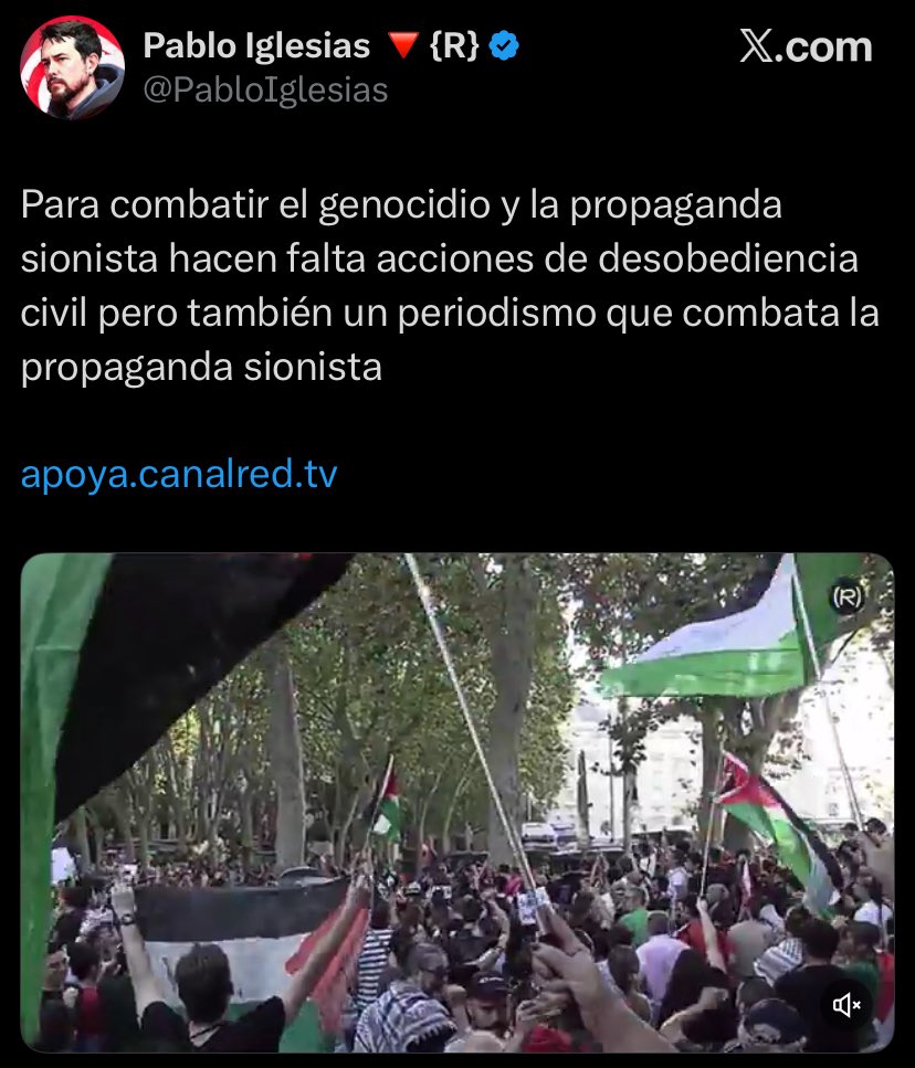 La desvergüenza de este tipo no conoce límites.

No contento con pedir perras para abrir un bar ahora también aprovechan un genocidio para pedir más perras.

¿Sabes qué habría estado bien Pablo? No venderle armas a Israel cuando estabas en el gobierno. A quién pretendes engañar.