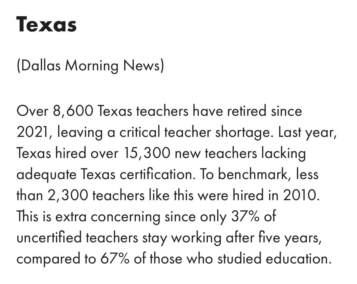 Nationwide teacher shortage btw. No one is serious about anything. Political theater over everything.