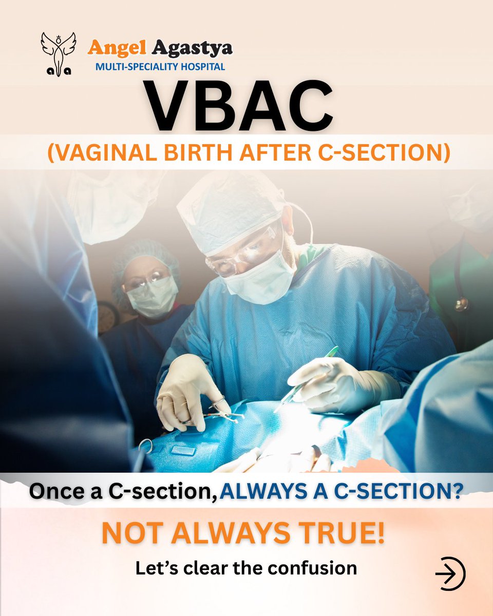 angelagastya4u's tweet image. VBAC (normal delivery after C-section) is possible in many cases. We are sharing important information so It can help clear doubts and guide many moms-to-be.
👉 Comment “VBAC” our team will guide!

#VBAC #NormalDelivery #CSectionRecovery #AngelAgastyaHospital #DrKalpanaAggarwal