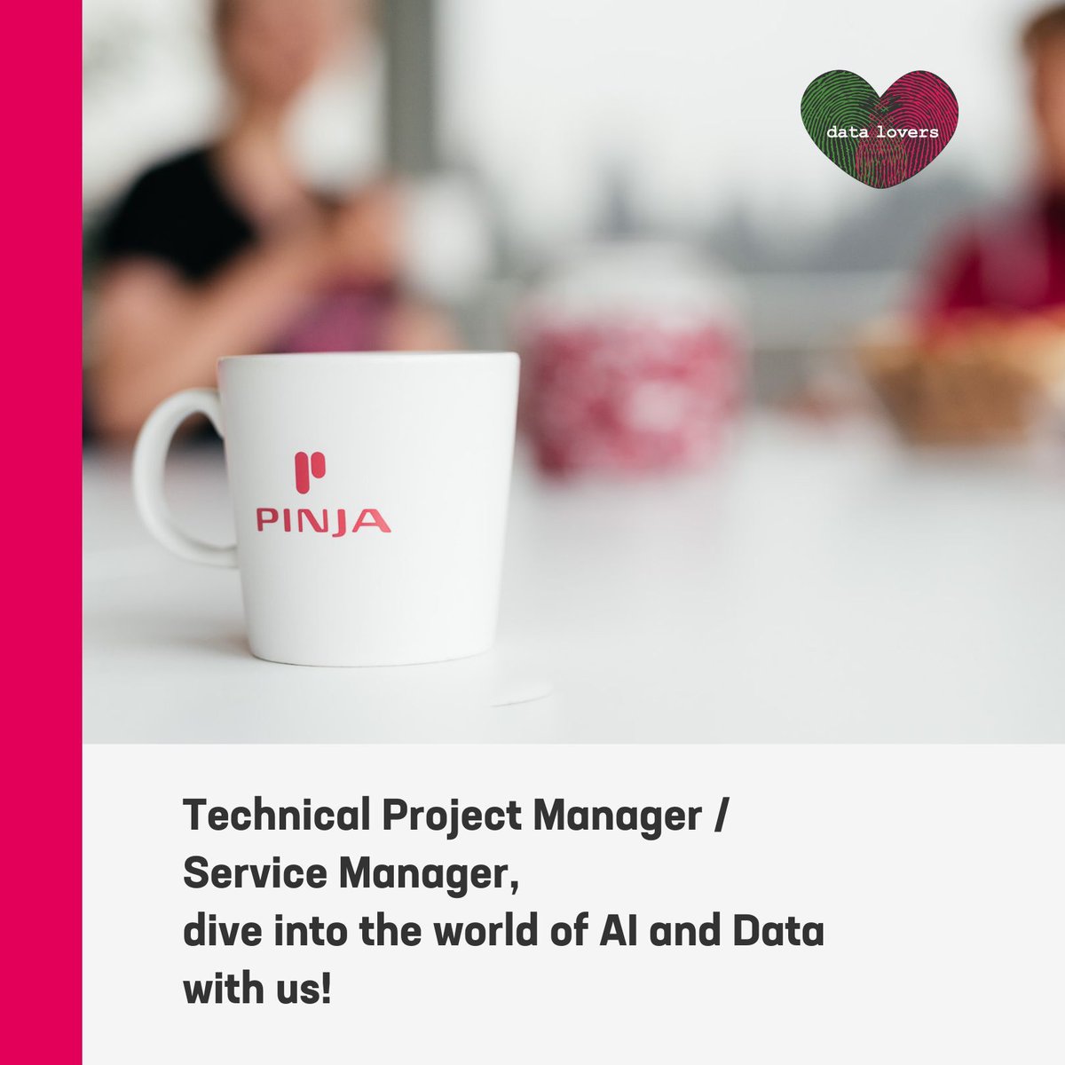 Pinja_official's tweet image. We are looking for a #TechnicalProjectManager or #ServiceManager who isn&apos;t afraid to dive deep into the world of #AI and #data. If you are passionate about customer work and want to see the impact of your efforts, apply now: eu1.hubs.ly/H0n2ZTl0 #hiring