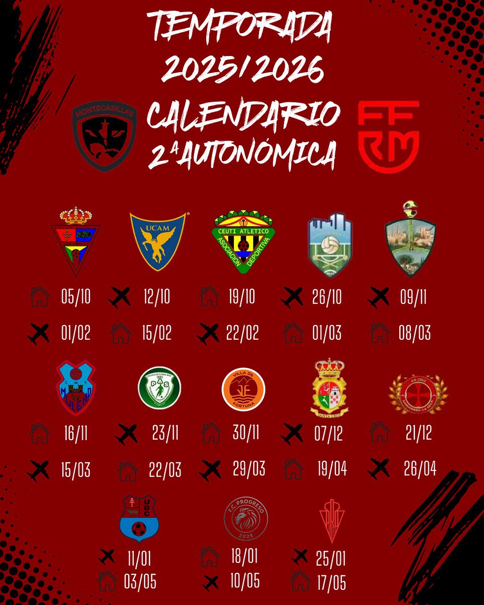 montecasillas2a's tweet photo. 📆 Tenemos 𝐂𝐀𝐋𝐄𝐍𝐃𝐀𝐑𝐈𝐎🤩.

🏆 Estaremos en el grupo 𝐒𝐄𝐆𝐔𝐍𝐃𝐎 de 𝐒𝐄𝐆𝐔𝐍𝐃𝐀 𝐀𝐔𝐓𝐎𝐍𝐎́𝐌𝐈𝐂𝐀 y estos serán nuestros rivales.

💪🏻 Con muchas 𝐆𝐀𝐍𝐀𝐒 de que esto empiece ya

🔴⚫️ #vamosmonteca
@Nacional10x https://t.co/0u4KMF4LF7