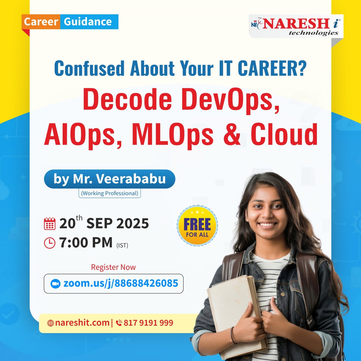 nareshitech's tweet image. 🚀 Confused About Your IT Career?
✍️For Register: t.ly/FWSITC-20SE
👨‍🏫 Trainer: Mr. Veerababu
📅 Date: 20th Sept 2025
🕖 Time: 7:00 PM (IST)

#DevOpsTraining #AIOps #MLOps #FreeWorkshop #NareshIT #Aws #Azure #DevOpsEngineer #SiteReliabilityEngineering #TechTraining