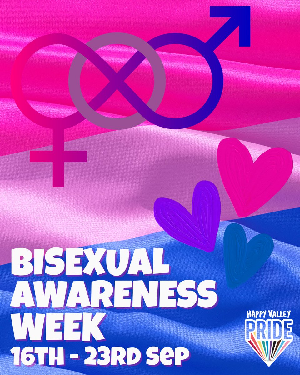 appyvalleypride's tweet photo. 💖💜💙 Happy #BisexualAwarenessWeek!
This week we celebrate the bi+ community - everyone whose love and attraction spans more than one gender.
It’s all about visibility, love & acceptance.
Happy Valley Pride proudly stands with every bi+ person - today and every day.
#LGBTQIA https://t.co/TvJeejD1L4