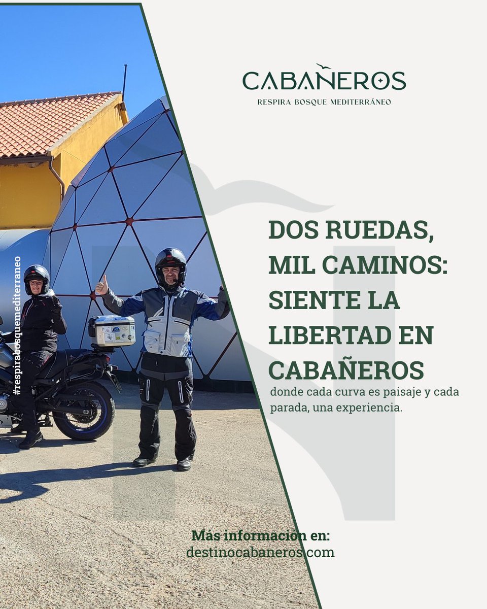 PSTCabaneros's tweet photo. Si lo tuyo son las aventuras sobre dos ruedas, Cabañeros es tu destino.
Vive la ruta, comparte el viaje y descubre un parque natural como nunca antes.
¡El motor lo pones tú, la magia la pone Cabañeros!
#MotoCabañeros #RutasConEncanto #LibertadSobreDosRuedas #cabañeros https://t.co/rXLs5DjtMM