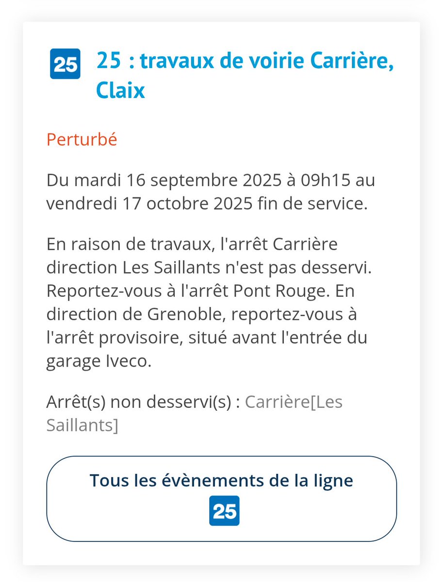 kevin_a38's tweet image. Bonjour @transportsmreso 
Est-il normal que le poteau d&apos;arrêt provisoire soit du côté des Saillants ?