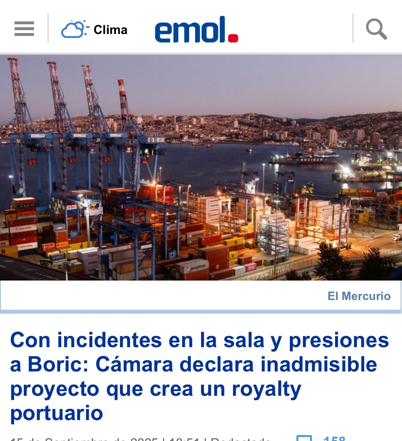 📍La derecha protege nuevamente a las grandes portuarias y bloquea el royalty. Mientras las comunas puerto siguen sufriendo los impactos y pagando los costos. Prioridades claras para la derecha,  ganancias para pocos y olvidar a la mayoría #RoyaltyPortuario #JusticiaComunal