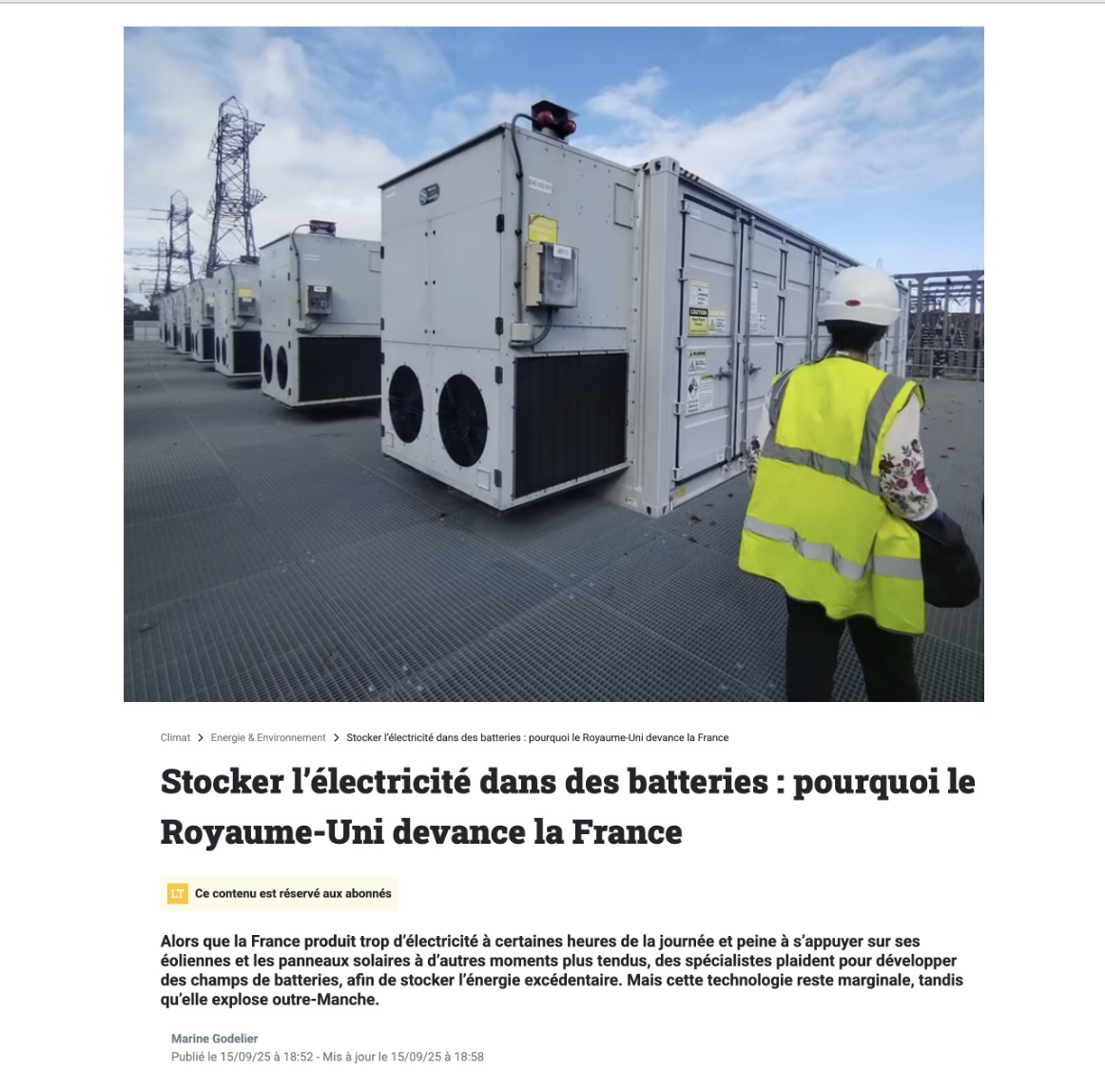 Hier dans <a href="/LaTribune/">La Tribune</a> , un article de Marine Godelier rend compte du développement du stockage de batteries au Royaume-Uni et en France. L’occasion de citer NW et sa position en faveur d’une réduction des dépenses publiques. Pour en savoir plus👇🏻
latribune.fr/climat/energie…