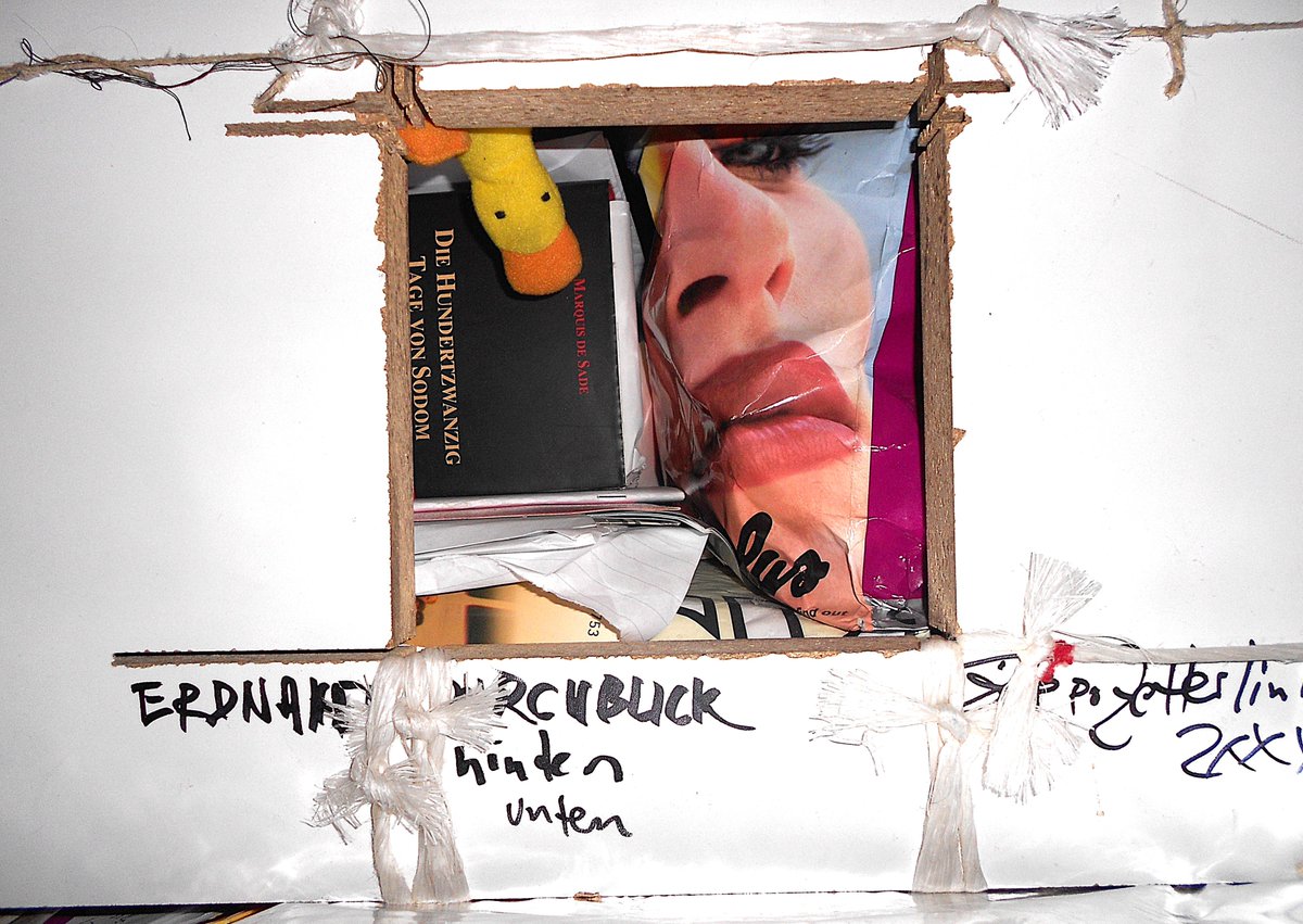 My millennium #artwork appears with my #statement about art and #worldwide #abolition of the #military through art. Near-earth view at the bottom, packaged #object zipOz Wolfgang Orschakowski 2000 - my article in over-blog search COMPOUND and #Buchenwald