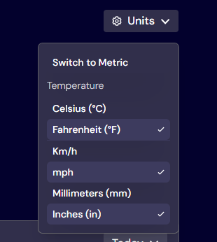 Bensaxxy11's tweet image. Day 5 of the 30-day hackathon by
@frontendmentor
Was able to implement the Toggle between Imperial and Metric measurement units via the units dropdown

#FM30Hackathon #WebDevelopment