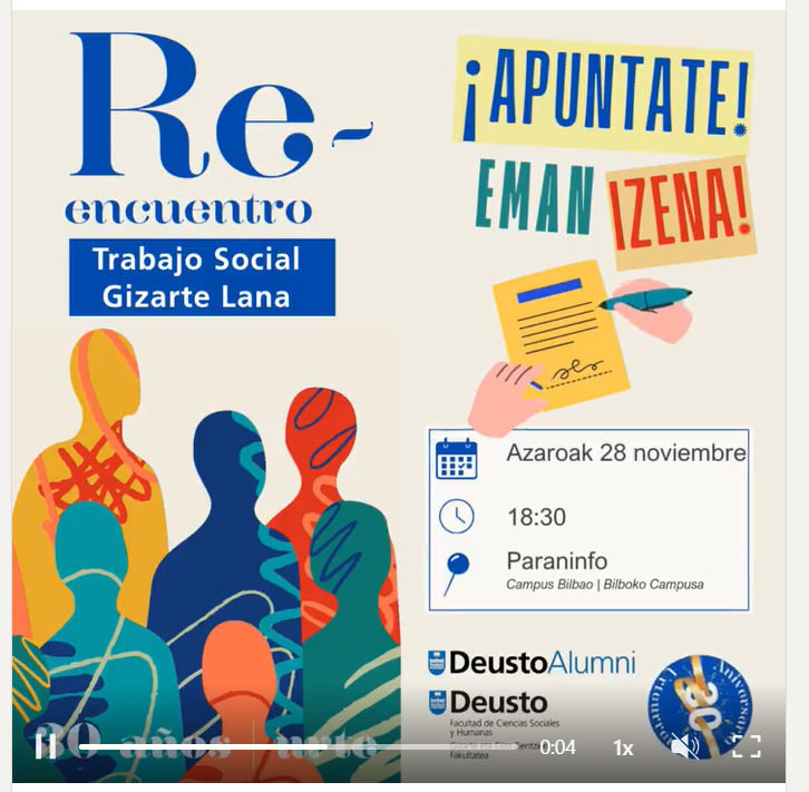 🎉Estamos de aniversario! 🎉

Los Estudios de Trabajo Social cumplen 30 años y queremos celebrarlo contigo.

‼️Atención: hemos cambiado la fecha → 28 de noviembre
✍️Asegura tu plaza aquí 👉 lnkd.in/gdvH422r
📅28/11/2025 | 🕘 18:30h
Paraninfo, Campus de Bilbao –@Deusto