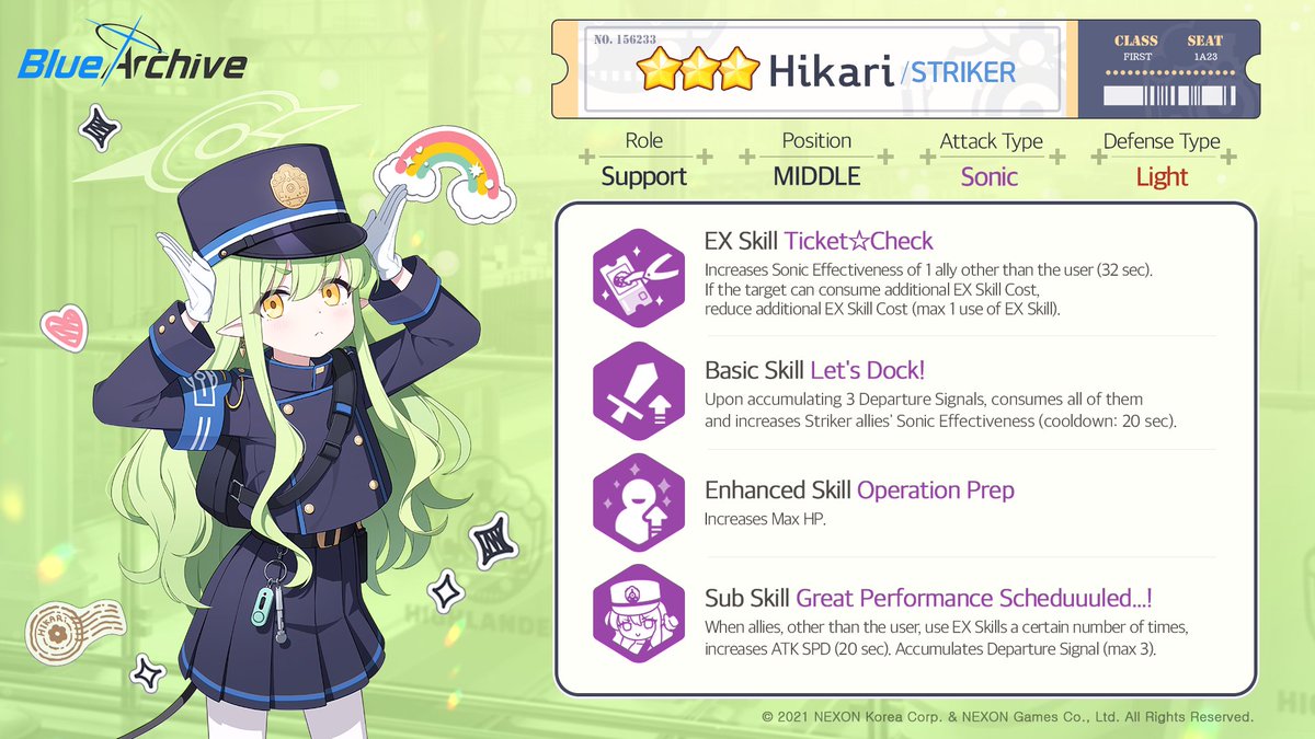 [Unique Pick-Up Recruitment Preview]

A New Unique Pick-Up Recruitment will begin on 9/23 (Tue)!

💌Pick-Up Student: 3★ Hikari
🗓️Pick-Up Recruitment Schedule: 9/23 (Tue) After Maintenance – 10/7 (Tue) 1:59 AM (UTC)

#BlueArchive