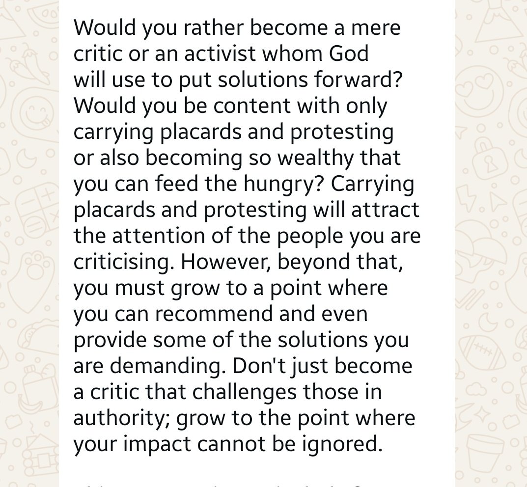 Don't just become a critic that challenges those in authority, grow to the point when your impact cannot be ignored  <a href="/PastorEAAdeboye/">Pastor Adeboye</a> 

#openheaven