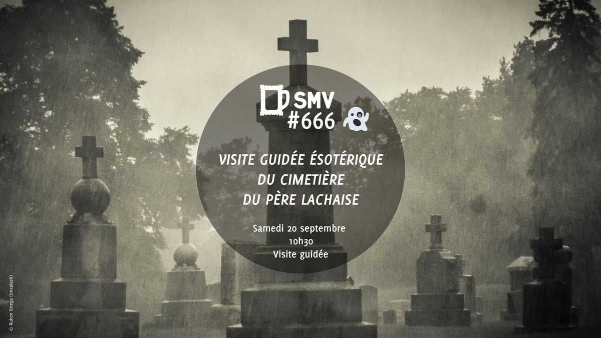 [#SMV666]⚠️ [SMV sur inscription]
À l’occasion du SMV666, suivez-nous pour une visite guidée ésotérique du cimetière du #PèreLachaise ce samedi 20/09  à 10h30 ! 👻
Frissons garantis ! 😈
✍️Formulaire d'inscription : forms.gle/CzU3AFrGXcwifi…
🔎+ d'infos : fb.me/e/61WHSTWqh