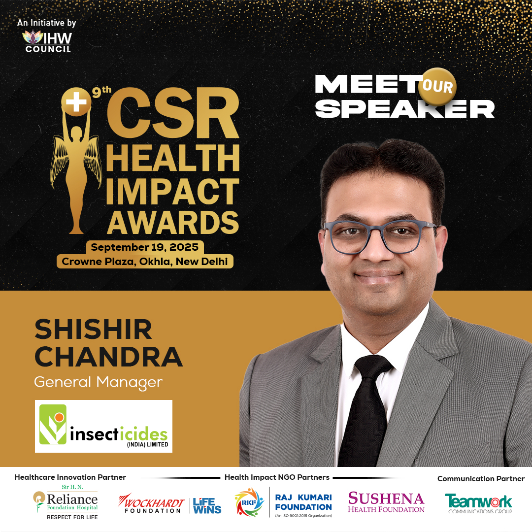 IHWCouncil's tweet photo. We are delighted to welcome Mr. Shishir Chandra,        General Manager – Marcom, @InsecticidesInd, as an esteemed speaker at the 9th #CSRHealthImpactAwards!

📅 September 19, 2025
📍 Crowne Plaza, Okhla, New Delhi
👉 Register as a Delegate: https://t.co/K4uFb3dfMs

#CSR4Health https://t.co/cksVp50Hzh