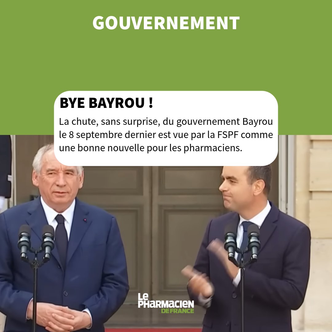 La FSPF se dit satisfaite du départ de Bayrou et accueille Lecornu, tout en restant vigilante sur la santé. Si le soutien de Retailleau aux pharmaciens rassure,  le décret sur les remises génériques doit encore être retiré pour éviter la manifestation du 18 septembre.