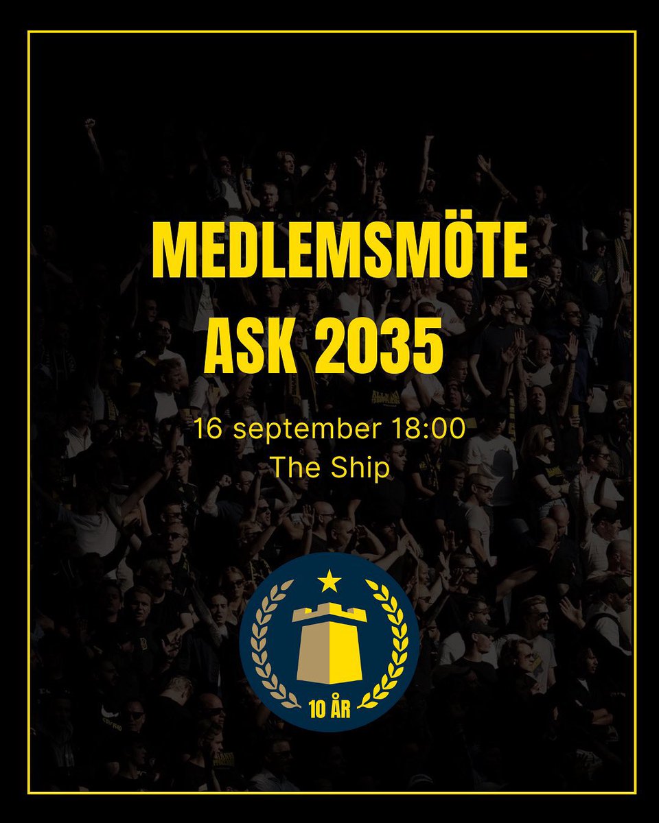 Vi påminner om vårt medlemsmöte på The Ship kl. 18 ikväll, ingen föranmälan krävs - det är bara att dyka upp! 
Vi kommer att prata om ASK:s framtid och hur vi vill utvecklas de kommande tio åren.

Välkommen!