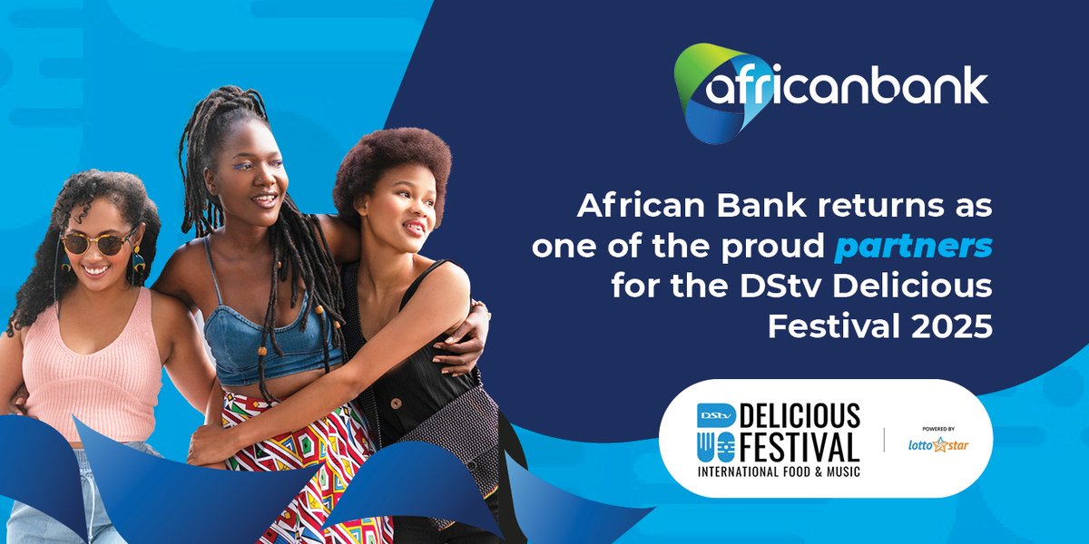 AfricanBank's tweet image. This Heritage Month, we’re celebrating culture, flavour, and beats! African Bank is a proud partner of the DSTV Delicious International Food &amp;amp; Music Festival! 

Join us on 20 and 21 September for an unforgettable experience. We know you’re going to have a Deliciously good time!