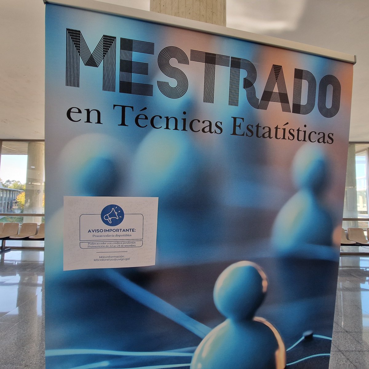 SidorUvigo's tweet image. ⏳ Últimas prazas dispoñibles no Mestrado Universitario en Técnicas Estatísticas!

Preinscrición: 22-24 de setembro

+info: tinyurl.com/5e4vsjsr
