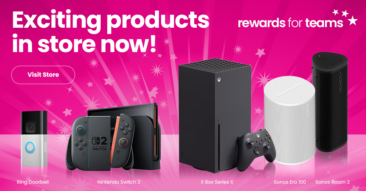 HardSoft_'s tweet image. 🎁 Big news! The Rewards for Teams Loyalty Programme just got better.
Now featuring:
🎮 Nintendo Switch 2
🎮 Xbox Series X
🎵 Sonos Speakers
📹 Ring Doorbell & more!
👉 Existing customers, log in today: rewardsforteams.co.uk/signin
#RewardsForTeams #LoyaltyProgramme #NintendoSwitch
