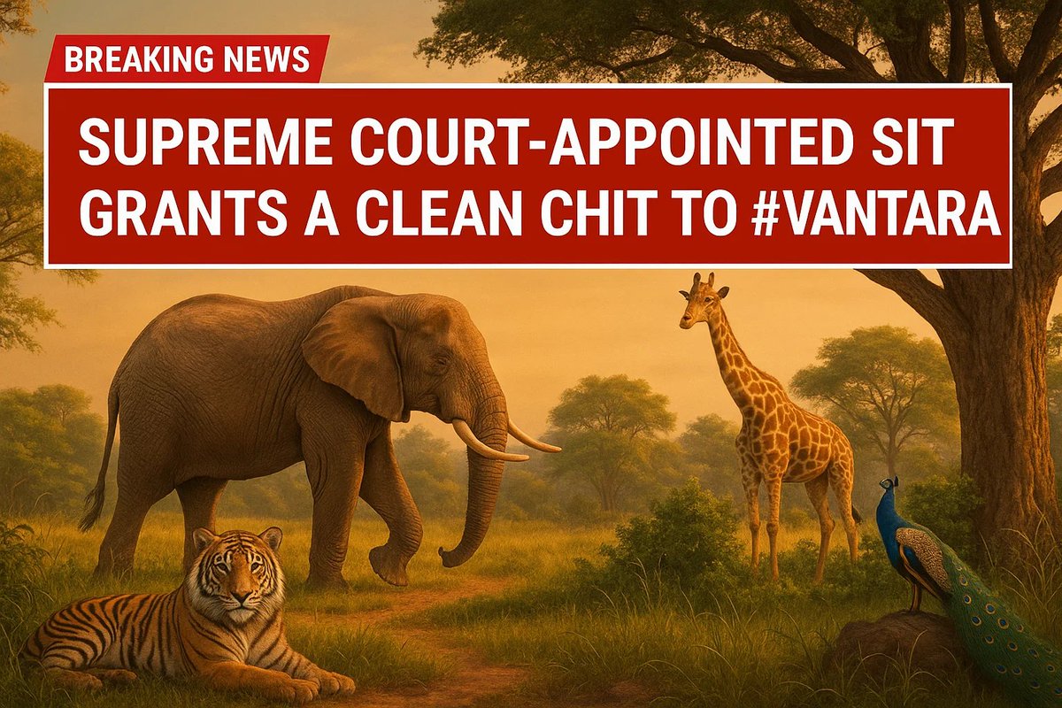 anant_fans's tweet image. A moment of truth for Vantara
The Supreme Court-appointed SIT has granted a clean chit, reaffirming the integrity and compassion behind this noble initiative for wildlife protection.Justice stands tall, and so does hope for every living being.
#VantaraCleanChit #VantaraForAnimals