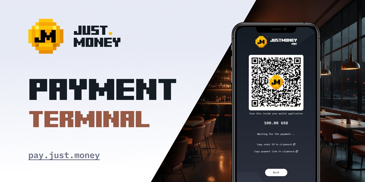 🛍️ Accept crypto in-store in seconds! No extra hardware needed 💪

 JustMoney Payment Terminal turns any smartphone or tablet into a seamless crypto checkout.
📱 Generate QR codes instantly
🔗 Works with MetaMask, TronLink &amp; more
⏱️ Instant confirmations

Cafés, shops, events: