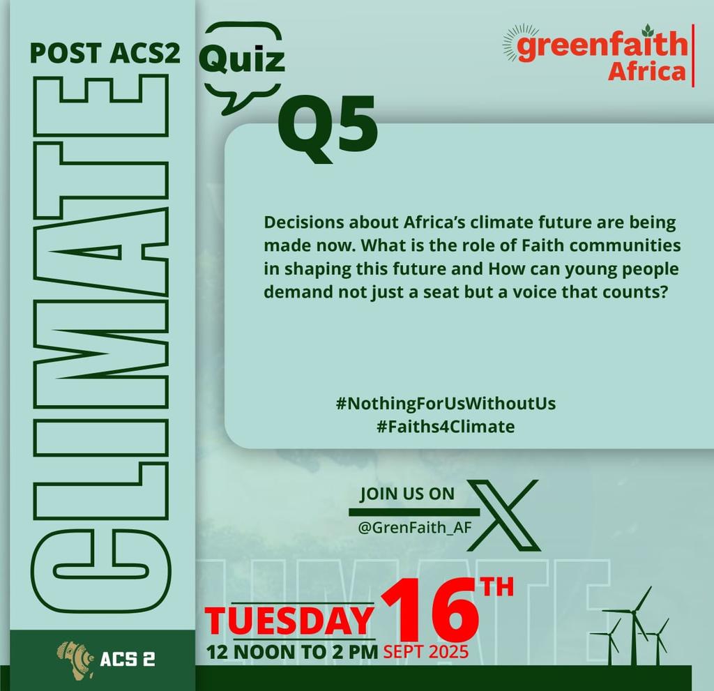 What is the role of Faith communities in accelerating just energy transition 
#Faiths4Climate