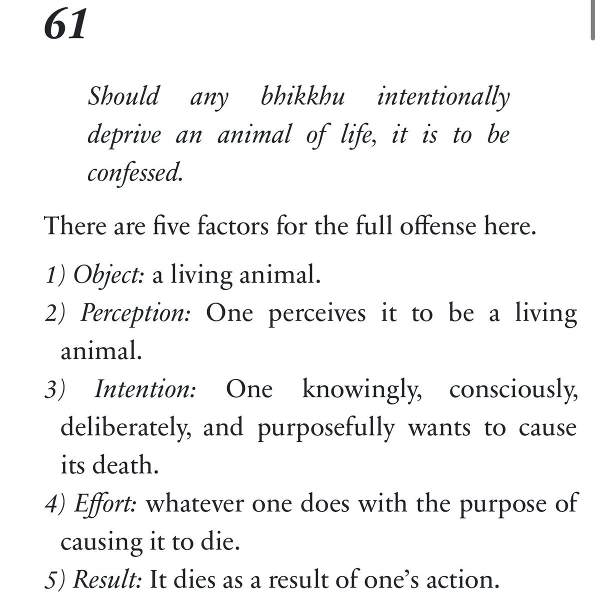 SuttaSlime's tweet image. in Buddhism, kamma (karma, or “action”) requires INTENTION (cetanā).

accidentally stepping on a bug is not an act of wicked kamma, because there was no intention to cause harm.

even in the Vinaya (monastic rules), INTENTION determines whether or not an act is a violation.
