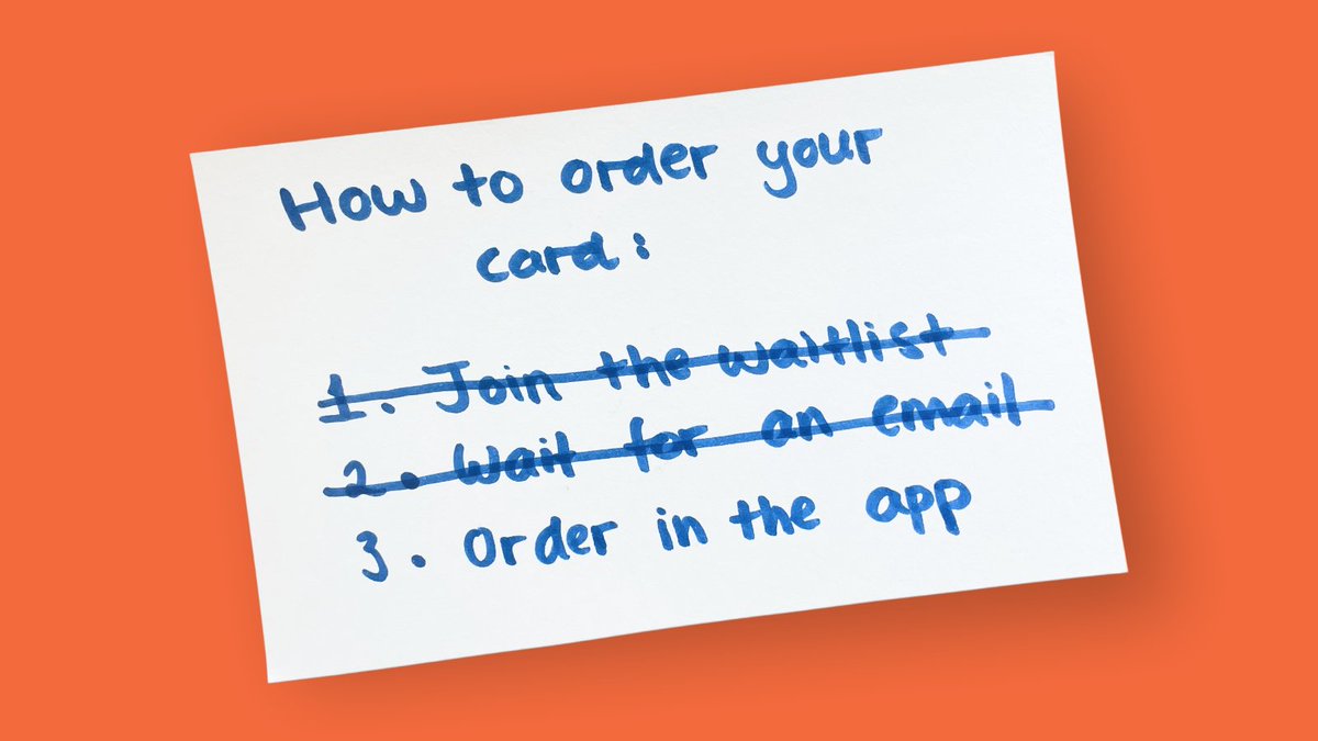 Metal cards are officially restocked

Order your Gold or Platinum card in-app

Oh, and we also removed the waitlist 

Everyone can order a Ready Card